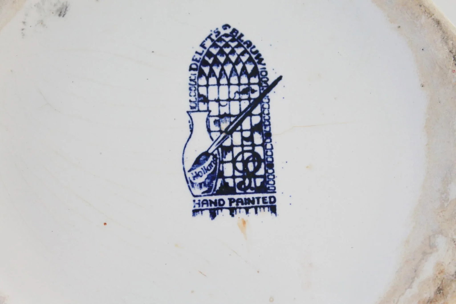 Vintage Hand Painted Blue & White Nautical Themed Ceramic Planter - 9