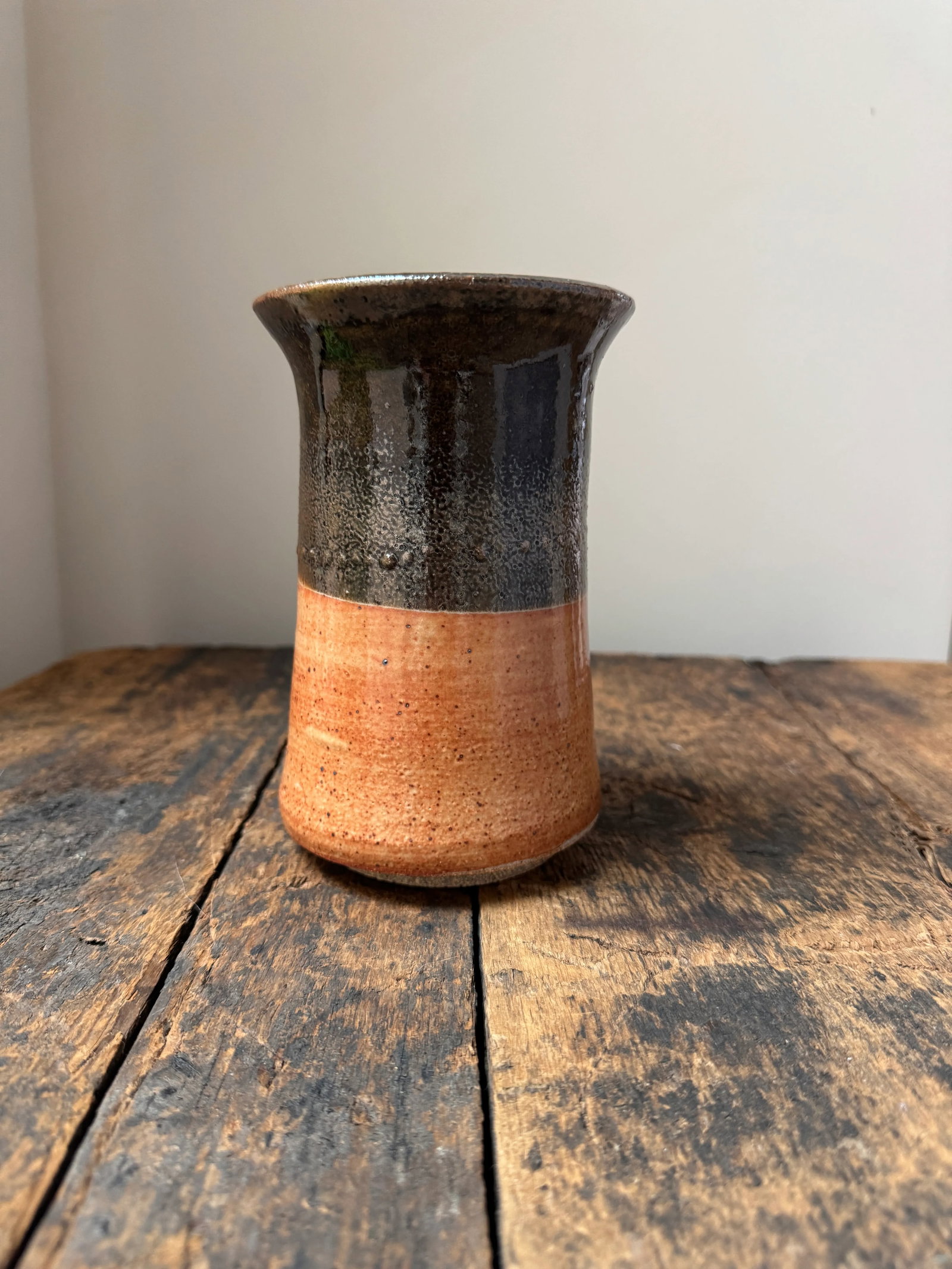 Wheel Thrown Stoneware Earth Mid Century Style Vase - 2