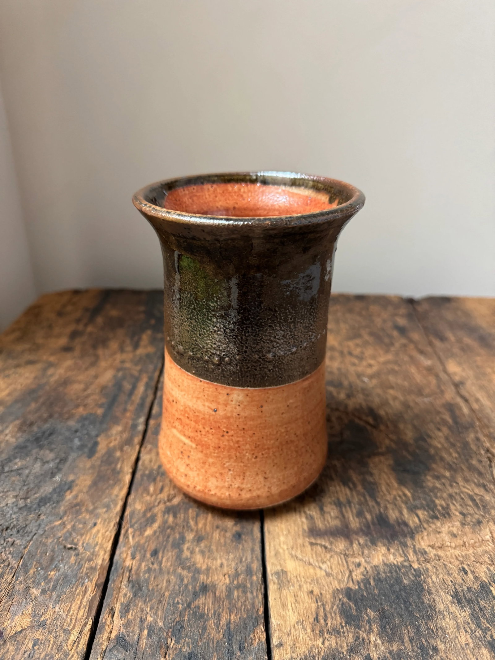 Wheel Thrown Stoneware Earth Mid Century Style Vase - 3