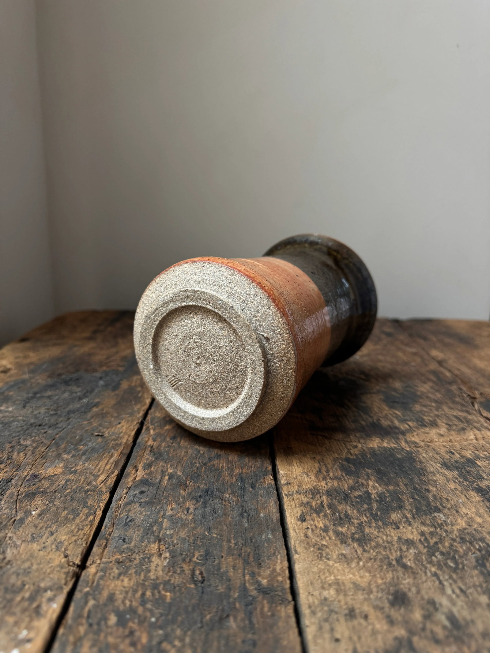 Wheel Thrown Stoneware Earth Mid Century Style Vase - 6