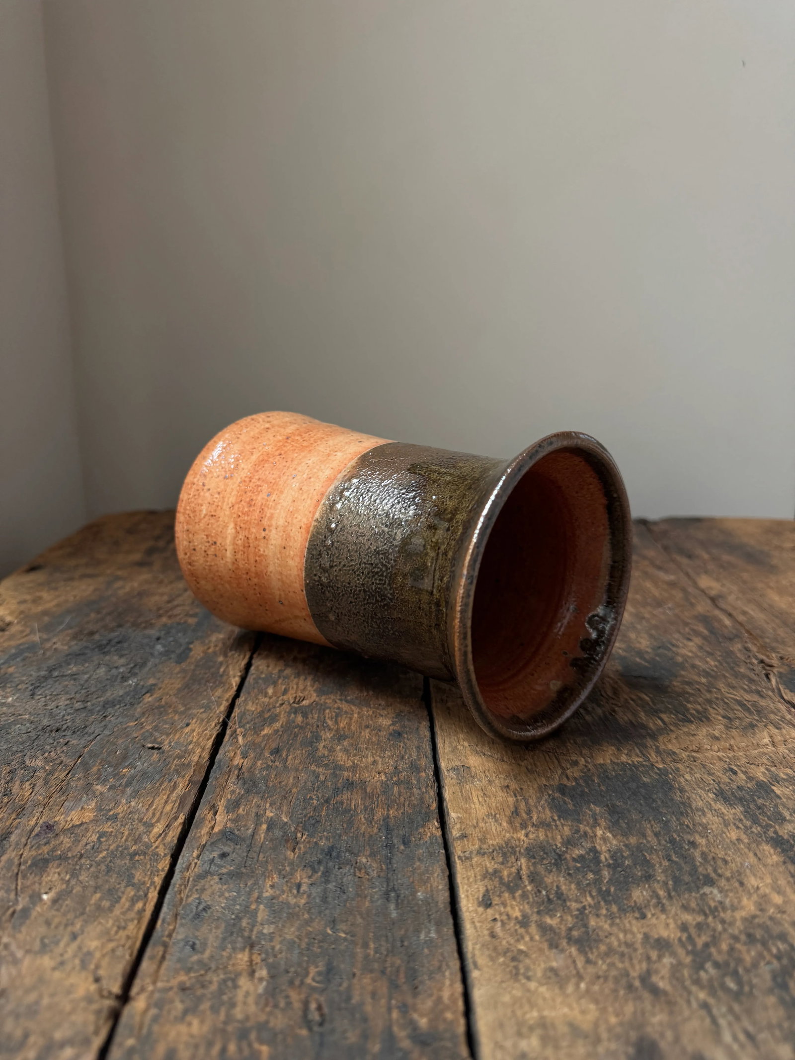 Wheel Thrown Stoneware Earth Mid Century Style Vase - 7