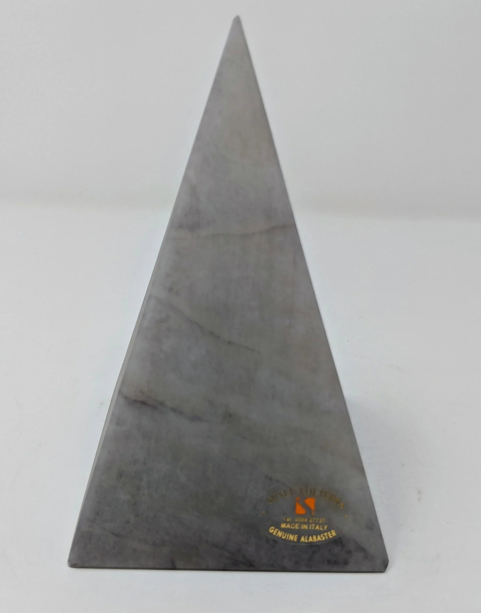 Organic Modern Italian Gray Alabaster Pyramid Decorative Sculpture Point - 10