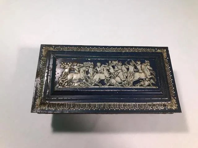 Vintage Blue & White Decorative Tin - 2