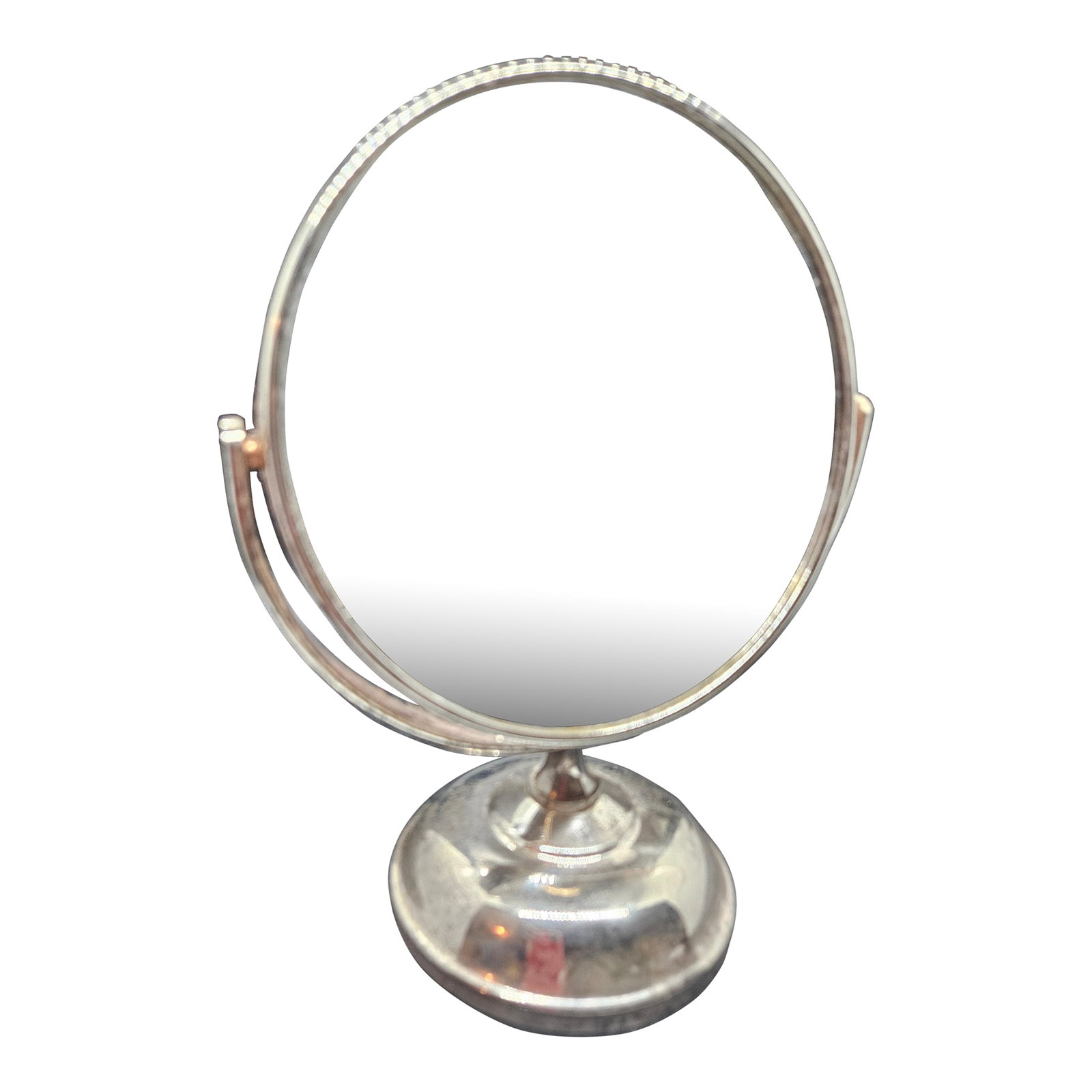 Vintage Silverplated MCM Vanity Mirror: Vintage Silverplated MCM Vanity Mirror Condition: Alterations: Original Condition Unaltered Imperfections: Some Imperfections Condition Notes: Age, Vintage...patchy silverplate Origin: United States