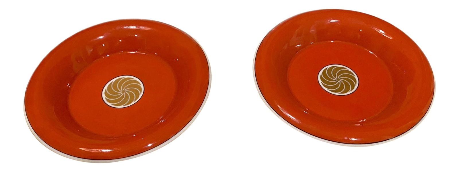 1970aEURTMs Floyd Fitz and Floyd aEURoeMedallian DaEURTMOraEUR Dessert Plates - a Set of 2: A beautiful pair of 1970's vintage salad/bread/dessert plates to add to your collection. Welcome to Solid Gold Velvet Interiors! We are so happy to have you. We are a small curated shop in