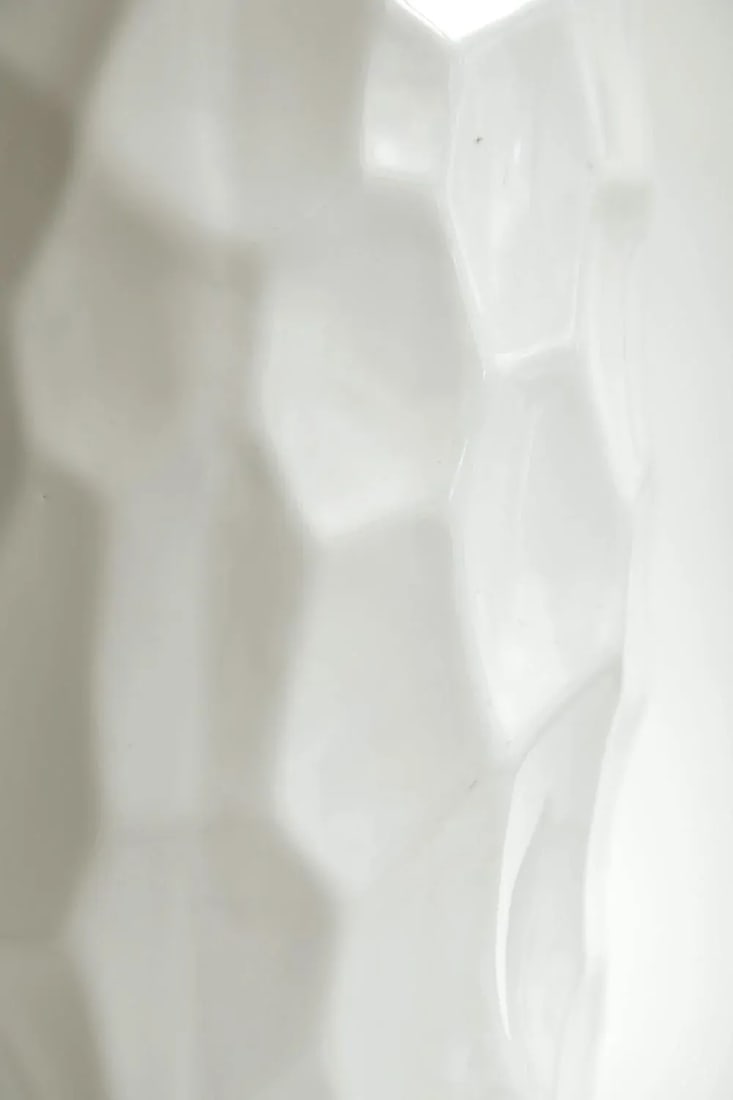 Vintage White Ceramic Textural Vase or Vessel Italian 1980's - 6
