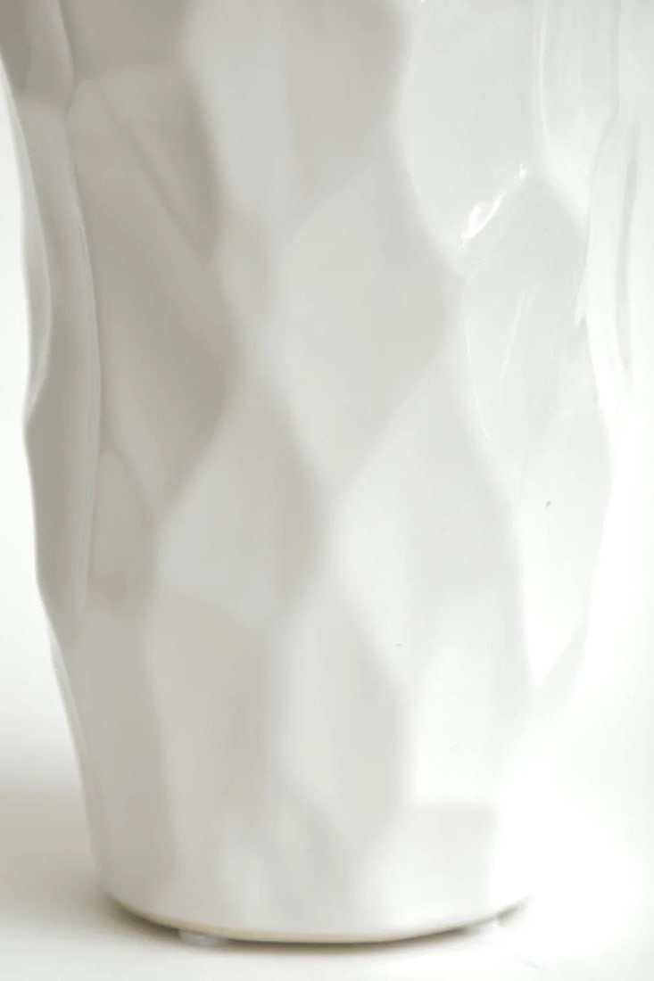 Vintage White Ceramic Textural Vase or Vessel Italian 1980's - 7