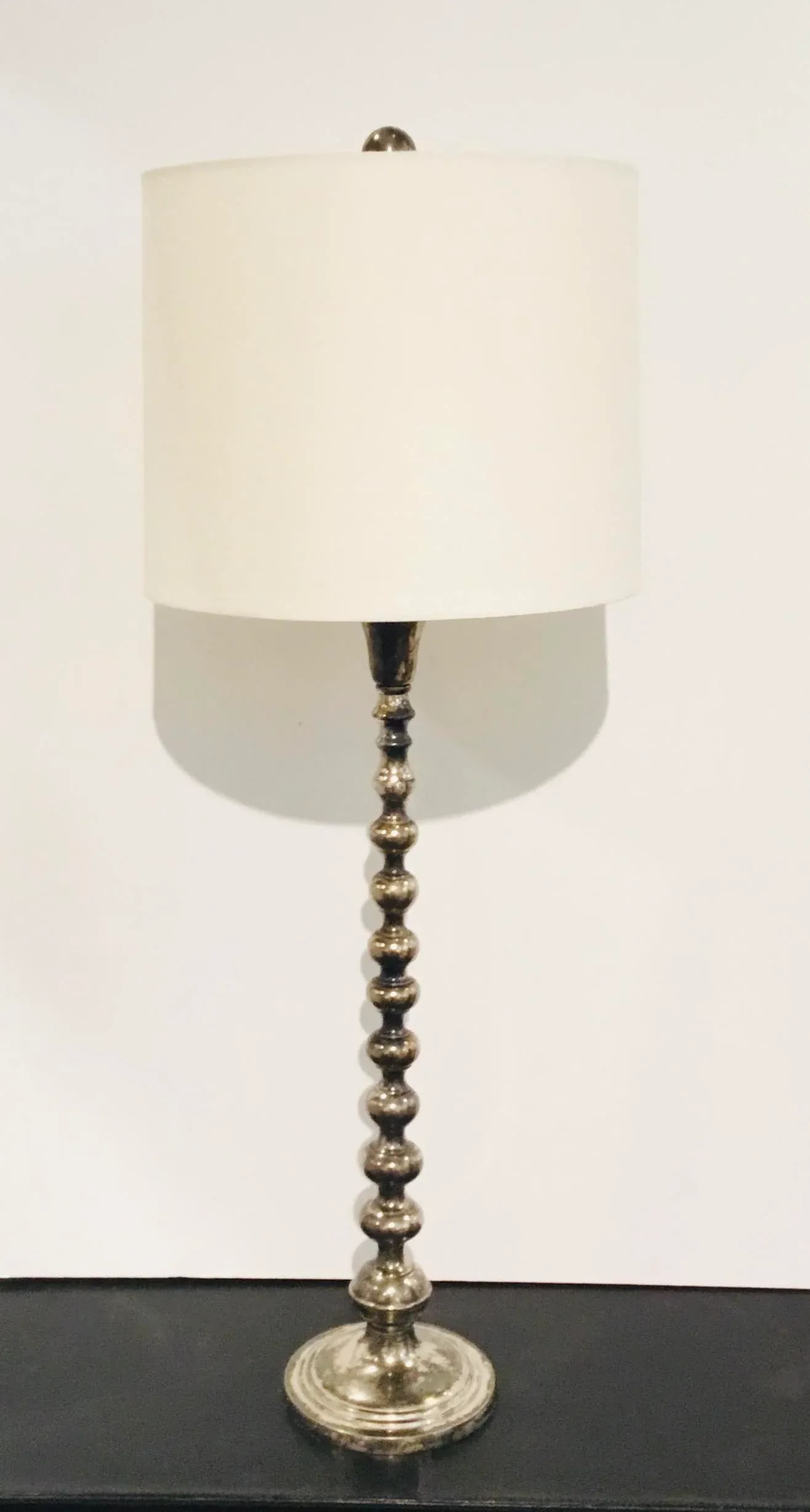 Currey & Co. Modern Aged Silver Finish Burton Table Lamp - 7