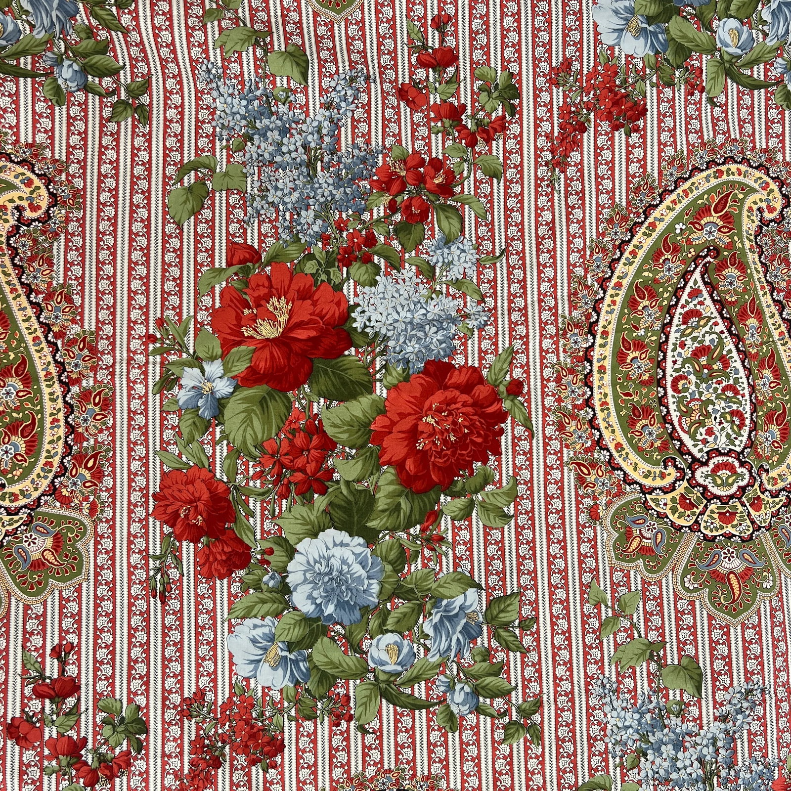 Vintage Ratti Hand Printed Italian Fine Quality Cotton Fabric- 6 Yards - 2
