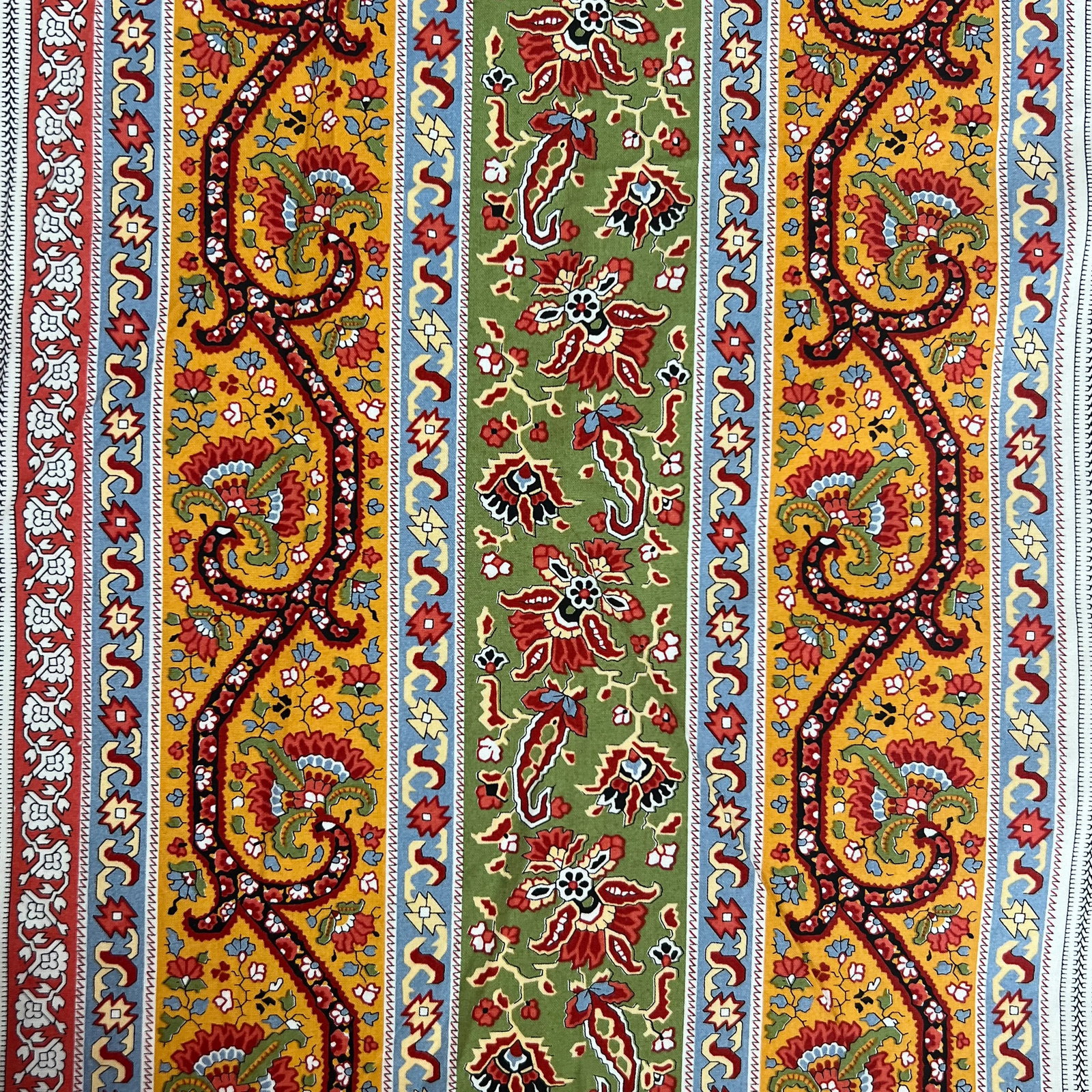 Vintage Ratti Hand Printed Italian Fine Quality Cotton Fabric- 6 Yards - 6