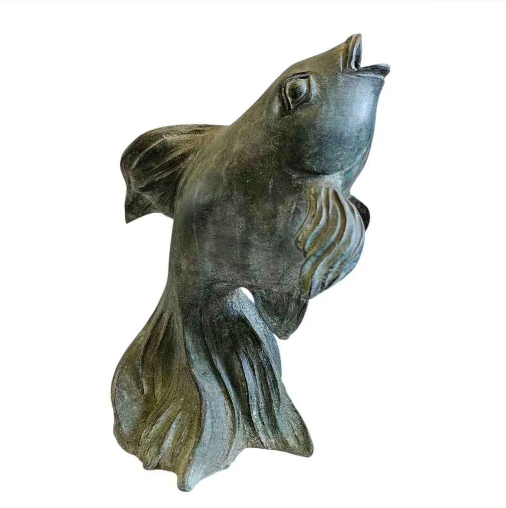 1950s Japanese Art Bronze Fly Koi Fish Garden Sculptures - Set of 2 - 6