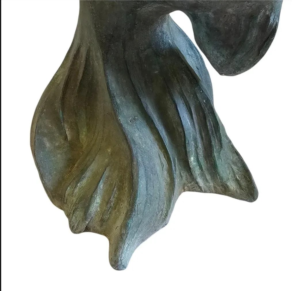 1950s Japanese Art Bronze Fly Koi Fish Garden Sculptures - Set of 2 - 7
