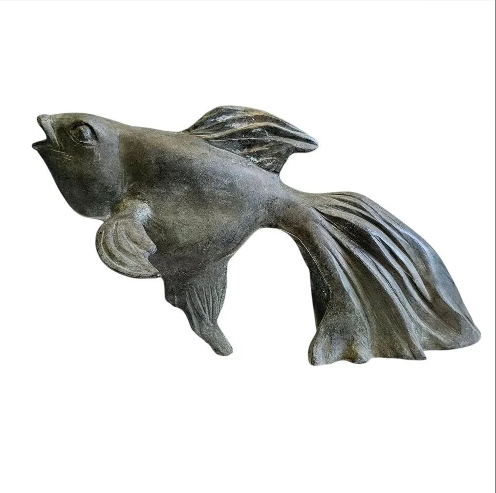 1950s Japanese Art Bronze Fly Koi Fish Garden Sculptures - Set of 2 - 9