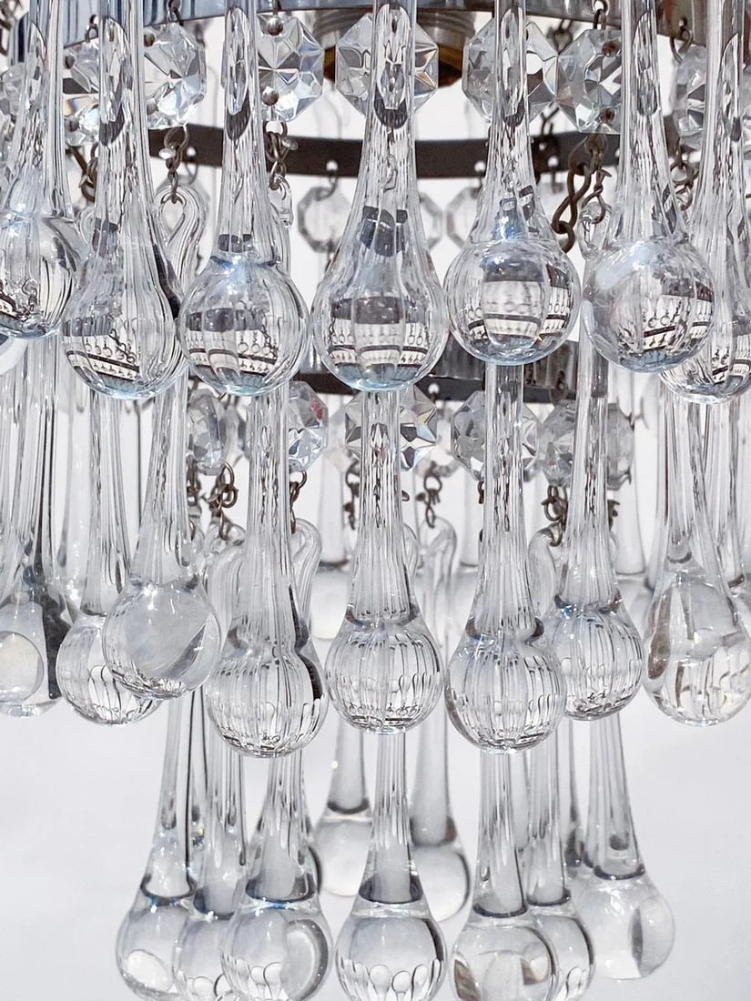 Italian Brass Upside Down Layered Cake Chandelier - 2