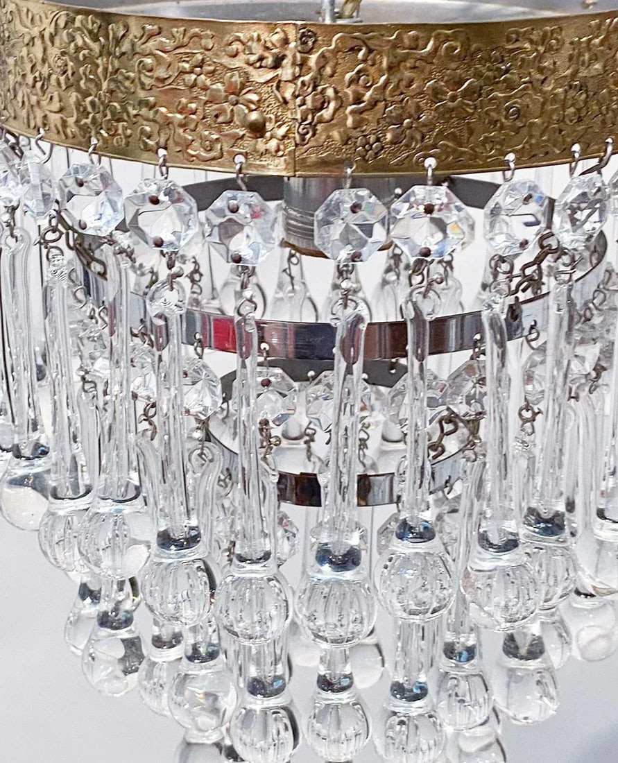 Italian Brass Upside Down Layered Cake Chandelier - 3