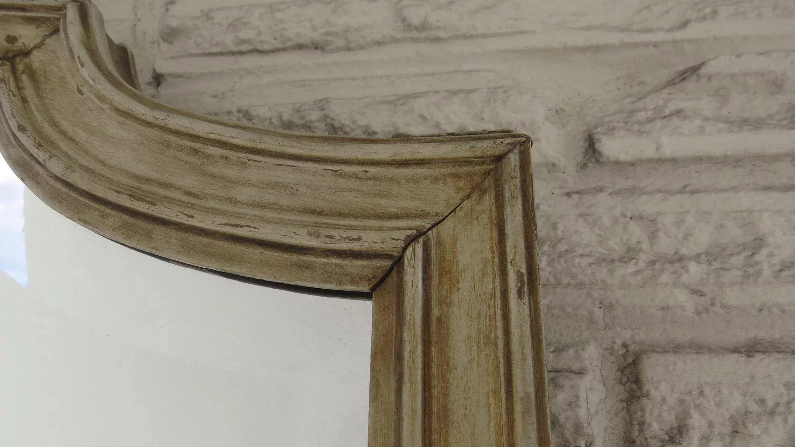 20th Century French painted Mirror with Bevel Plate. - 2