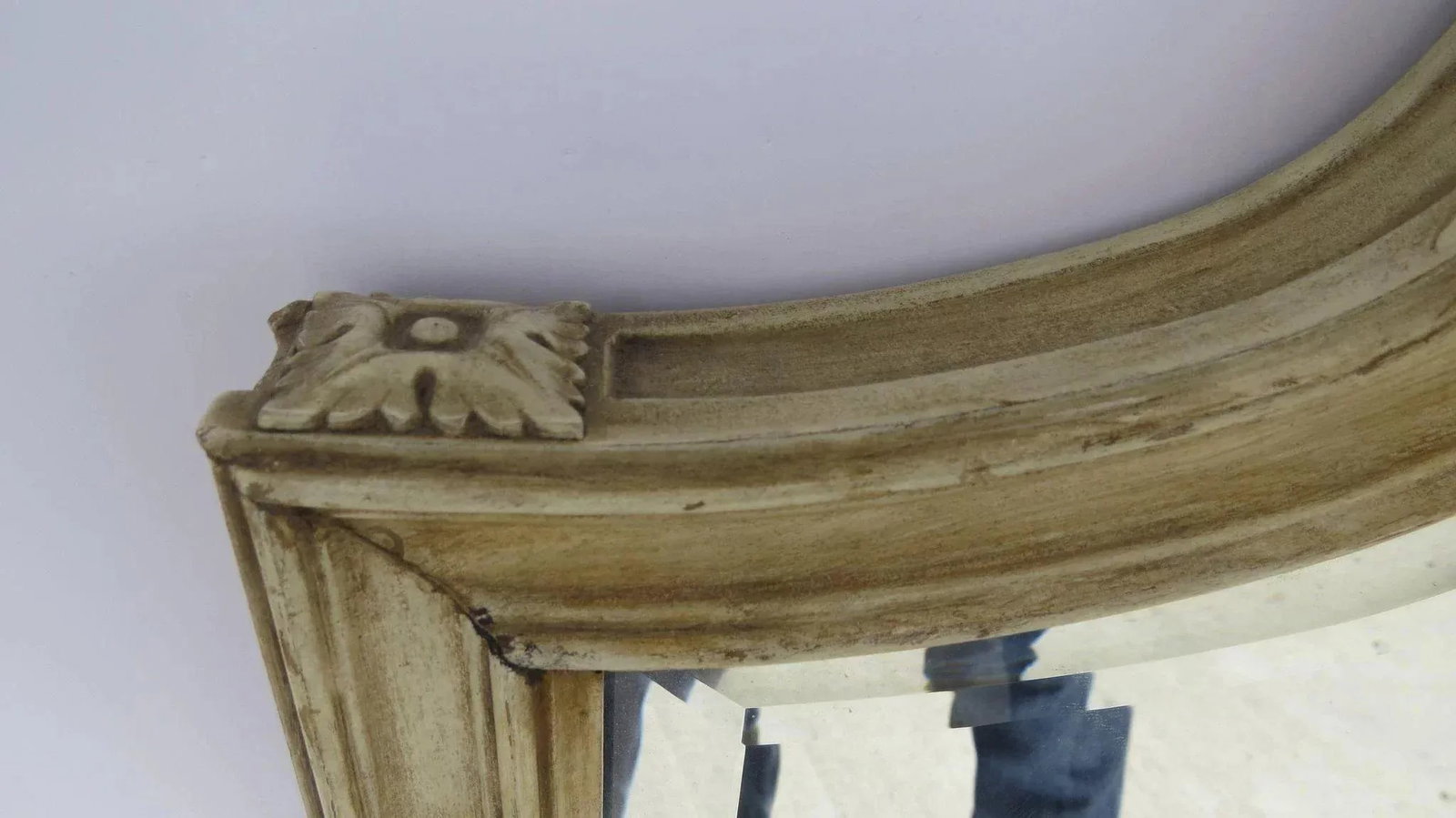 20th Century French painted Mirror with Bevel Plate. - 4