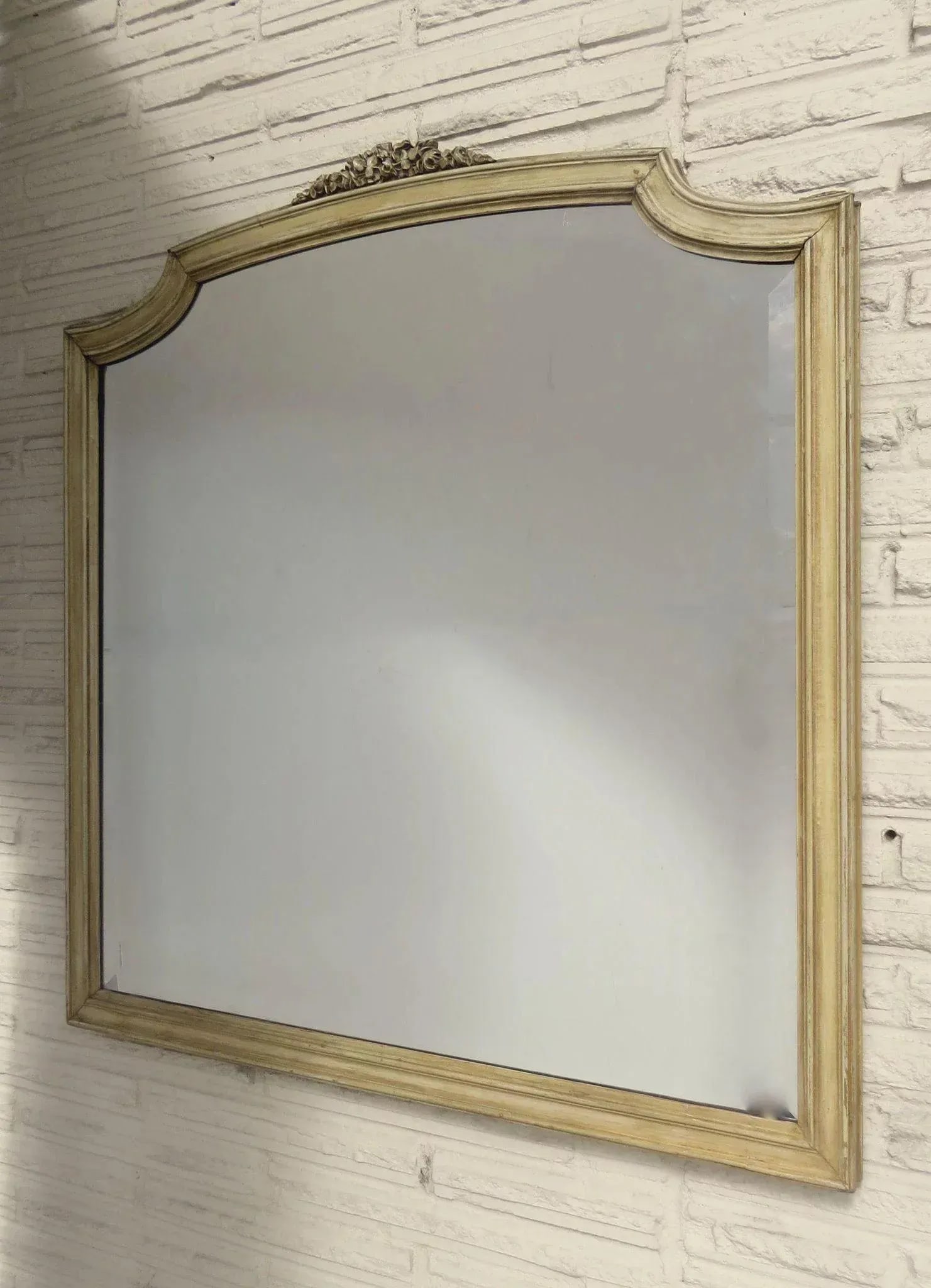 20th Century French painted Mirror with Bevel Plate. - 5