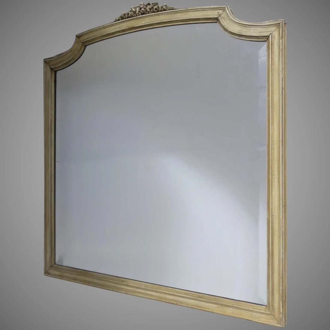20th Century French painted Mirror with Bevel Plate. - 6