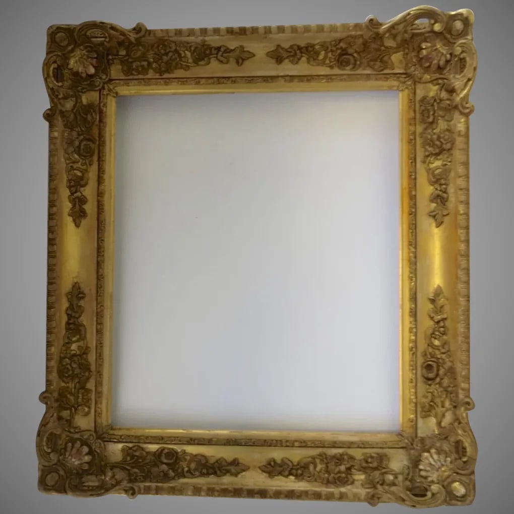 19th Century Gilt Gesso Wood Mirror Rectangle Frame Non Directional - 10