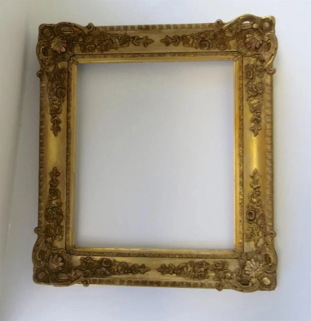 19th Century Gilt Gesso Wood Mirror Rectangle Frame Non Directional - 2