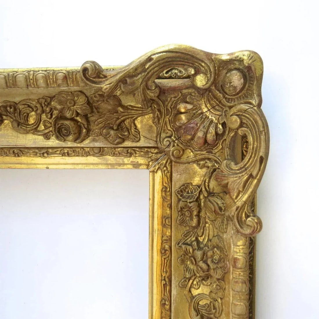 19th Century Gilt Gesso Wood Mirror Rectangle Frame Non Directional - 3