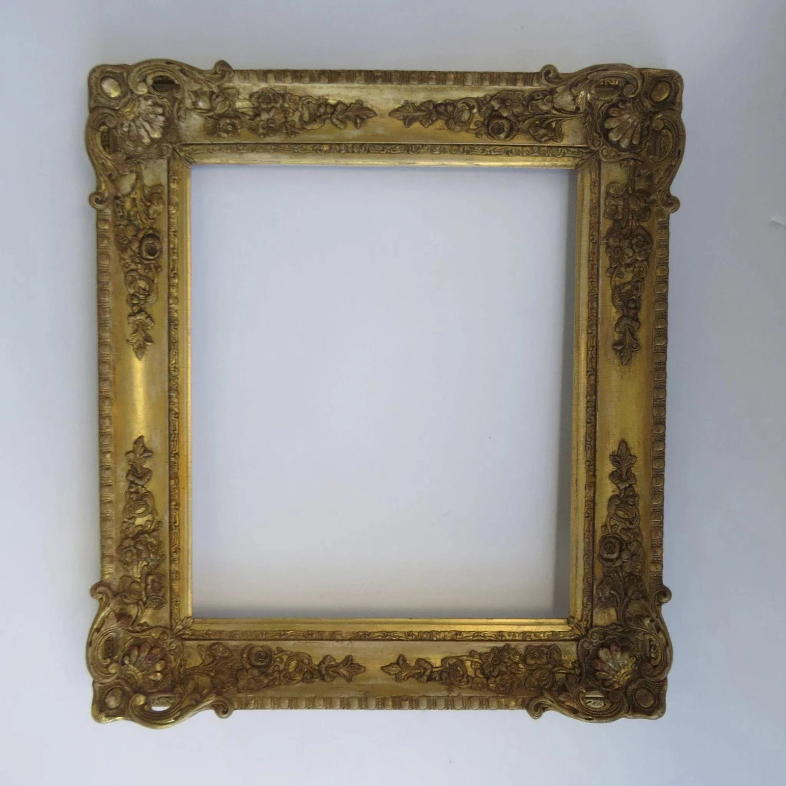 19th Century Gilt Gesso Wood Mirror Rectangle Frame Non Directional - 4