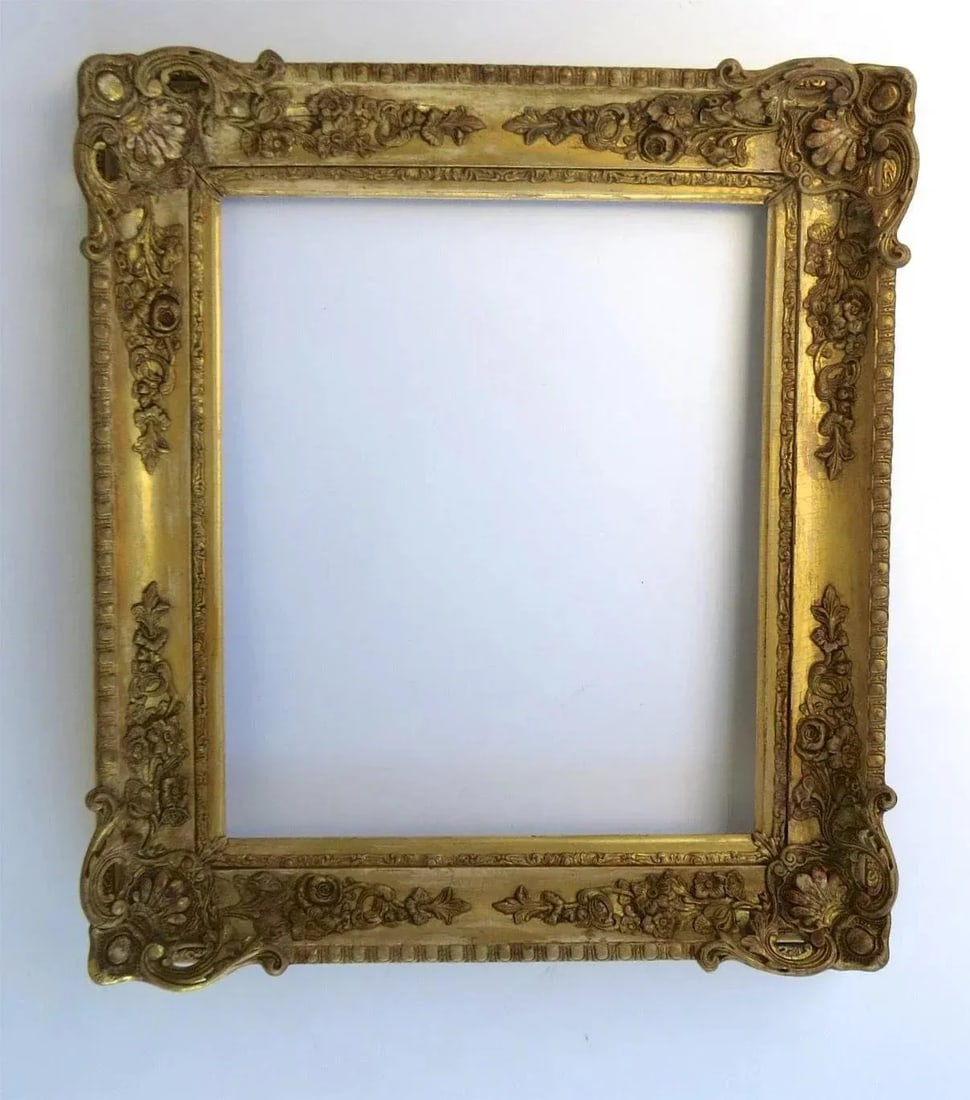 19th Century Gilt Gesso Wood Mirror Rectangle Frame Non Directional - 7
