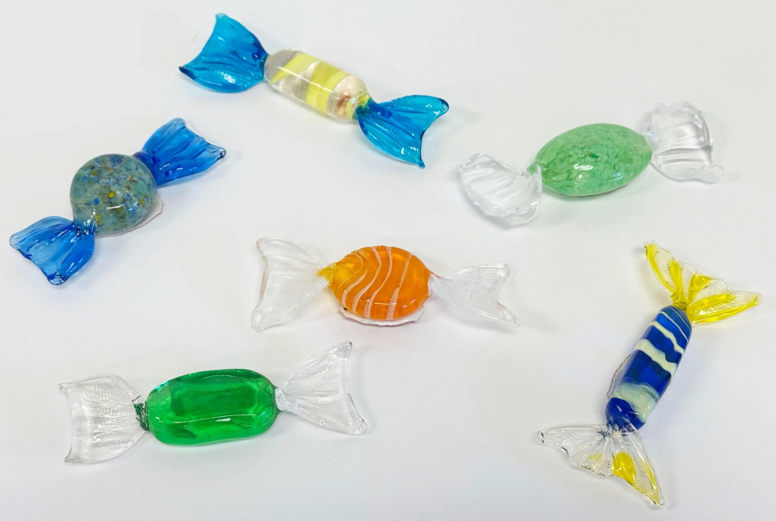 Vintage Murano Blown Glass Wrap Candies, Set of 6 - 2