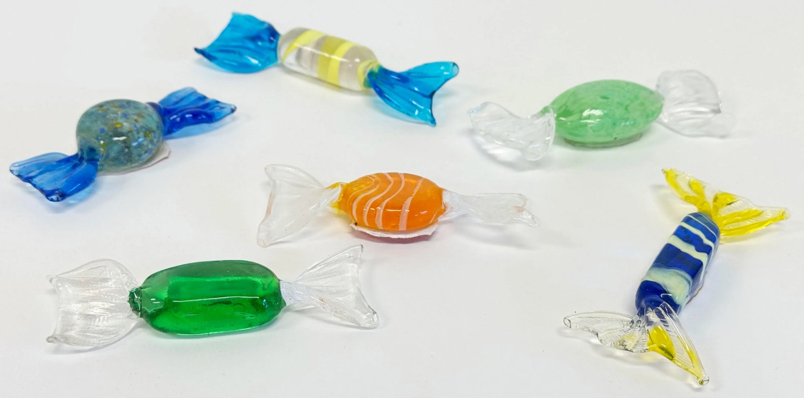 Vintage Murano Blown Glass Wrap Candies, Set of 6 - 3