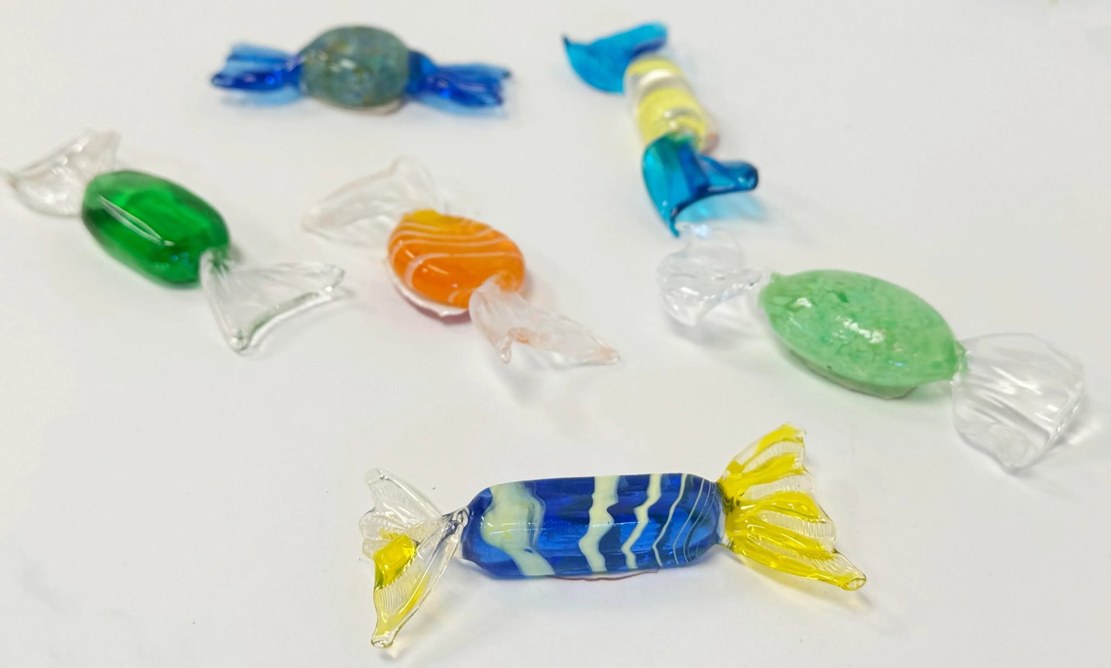 Vintage Murano Blown Glass Wrap Candies, Set of 6 - 5