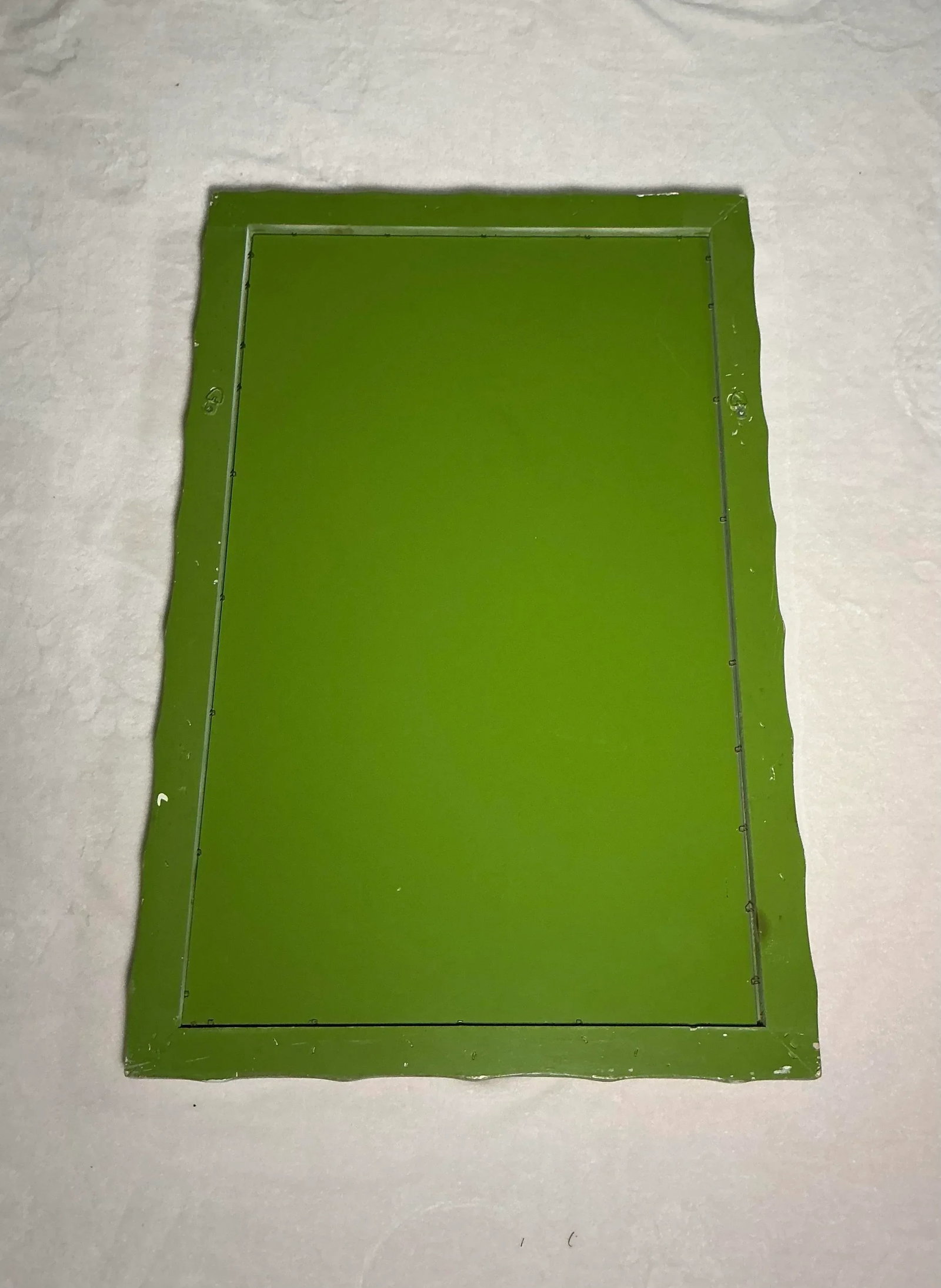 Faux Bamboo Rectangular Green Crackle Framed Wall Mirror, Mid-Century Modern - 4