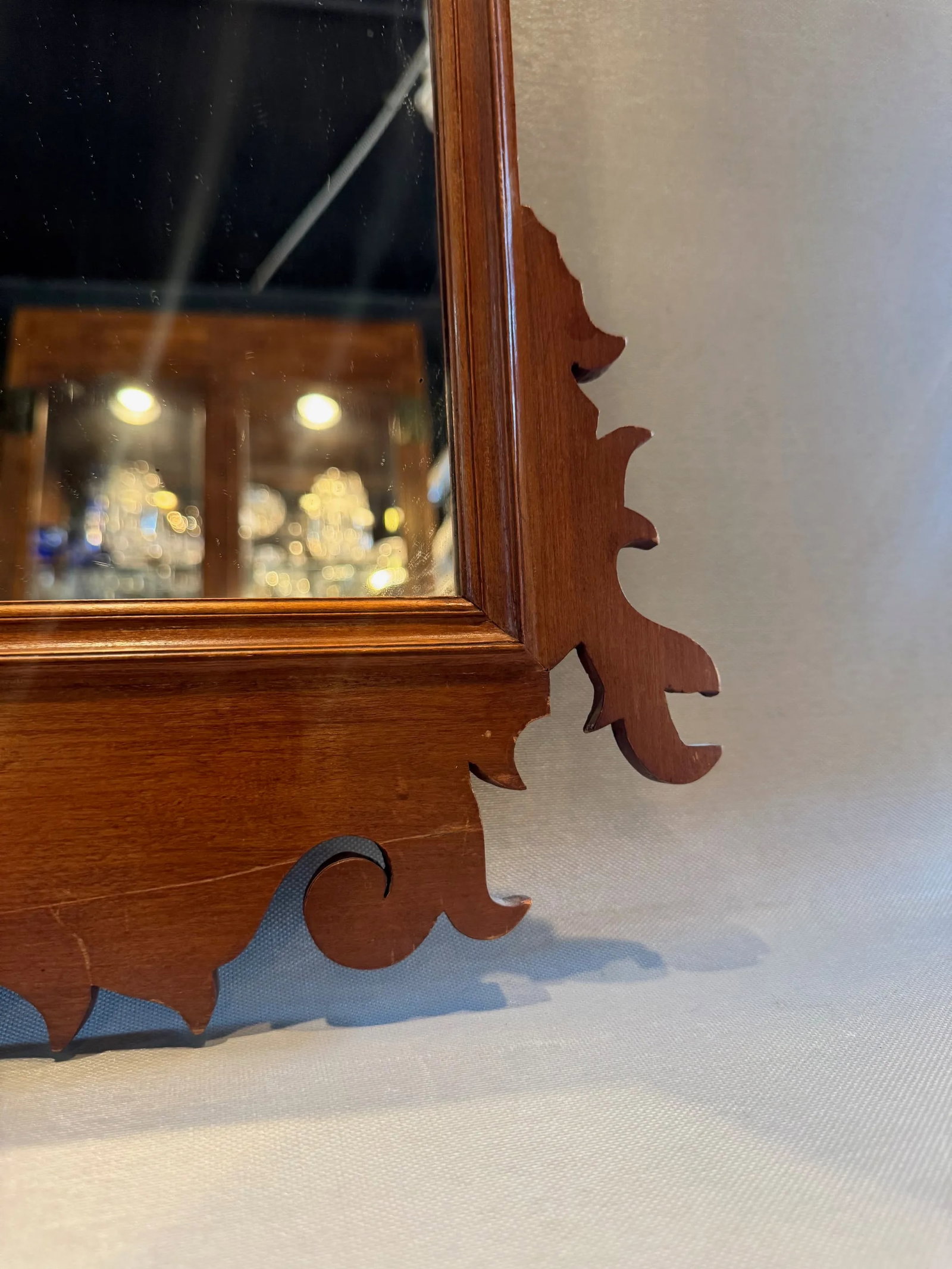 Antique Chippendale Style Wall Mirror - 3