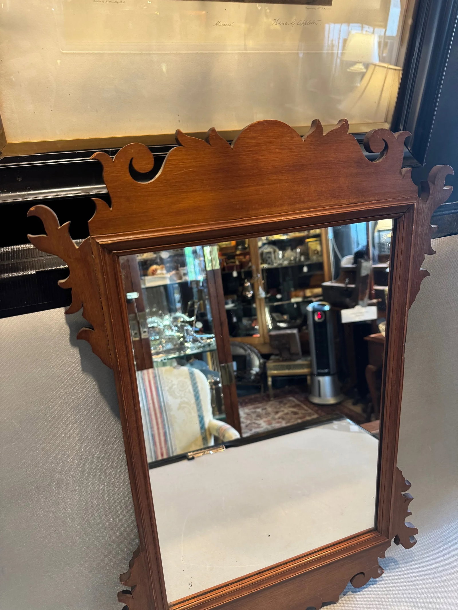 Antique Chippendale Style Wall Mirror - 4