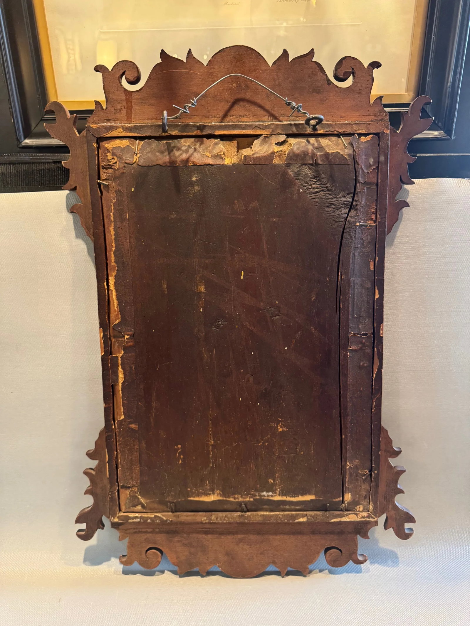 Antique Chippendale Style Wall Mirror - 6