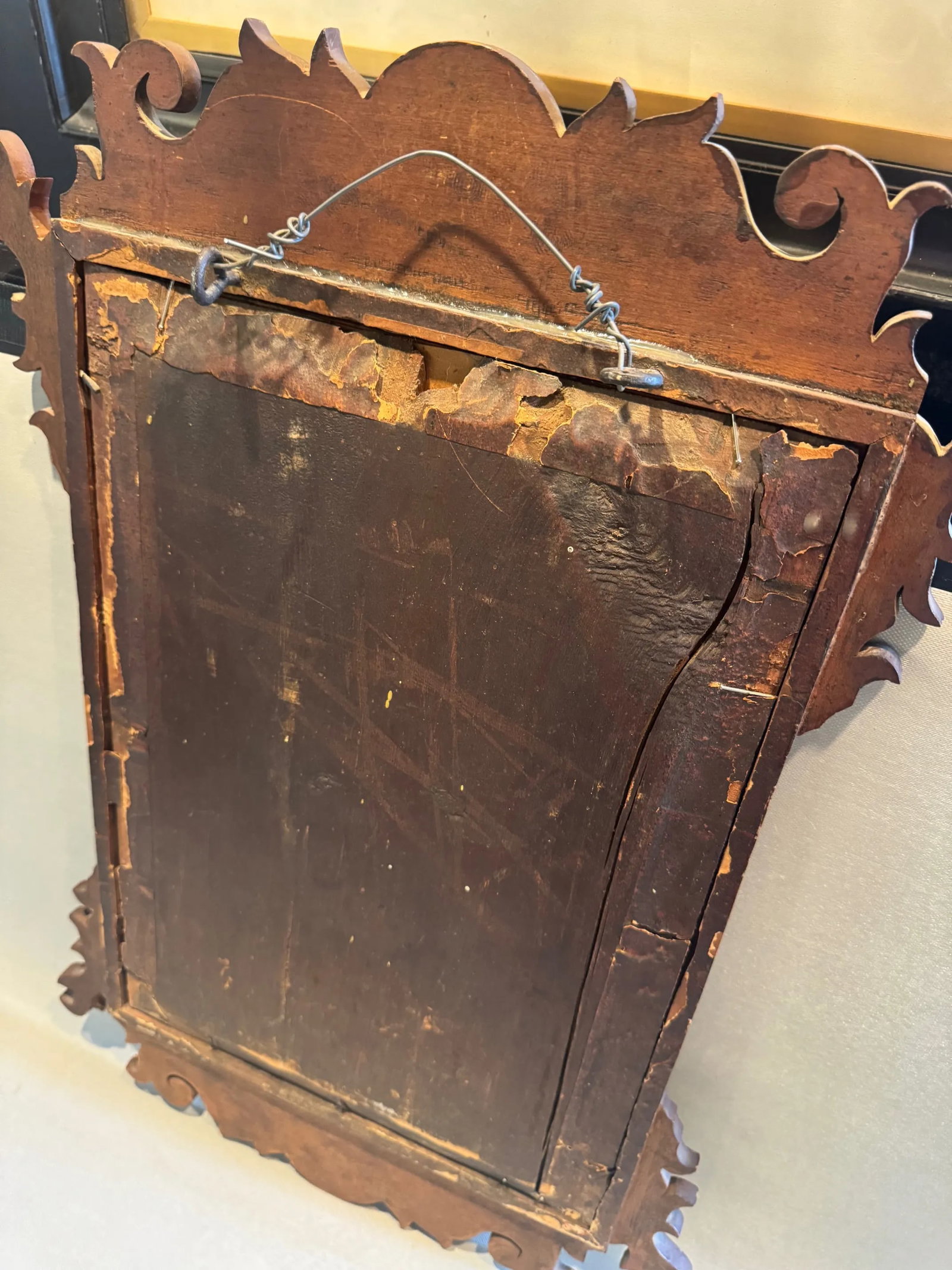Antique Chippendale Style Wall Mirror - 7