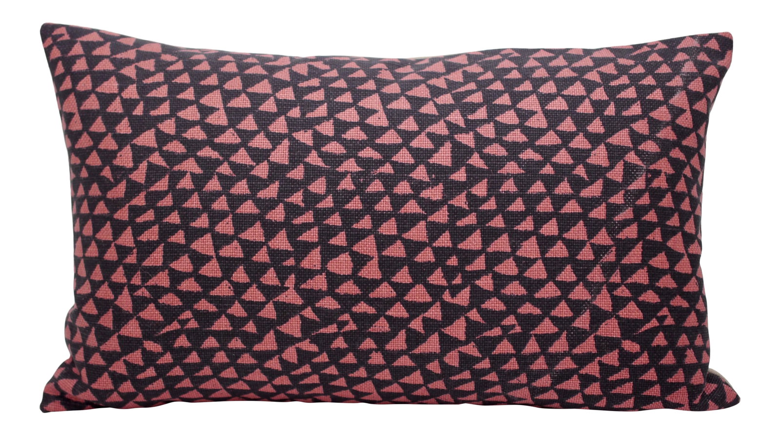 TylerGraphic "Parthia" Hand Blocked Pillow: Beautifully handmade TylerGraphic "Parthia" hand blocked 20" x 12" down/feather pillow in "Watermelon". This fabric will not be available again. As with all hand blocked textiles, a subtle and