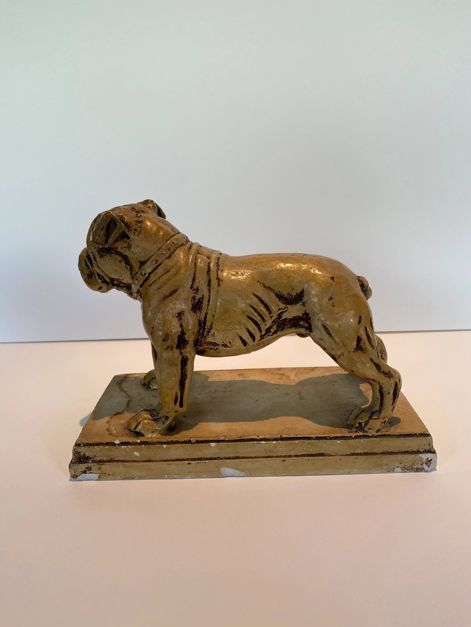 Ceramic Bulldog Statue or Bookend Made in Japan - 4