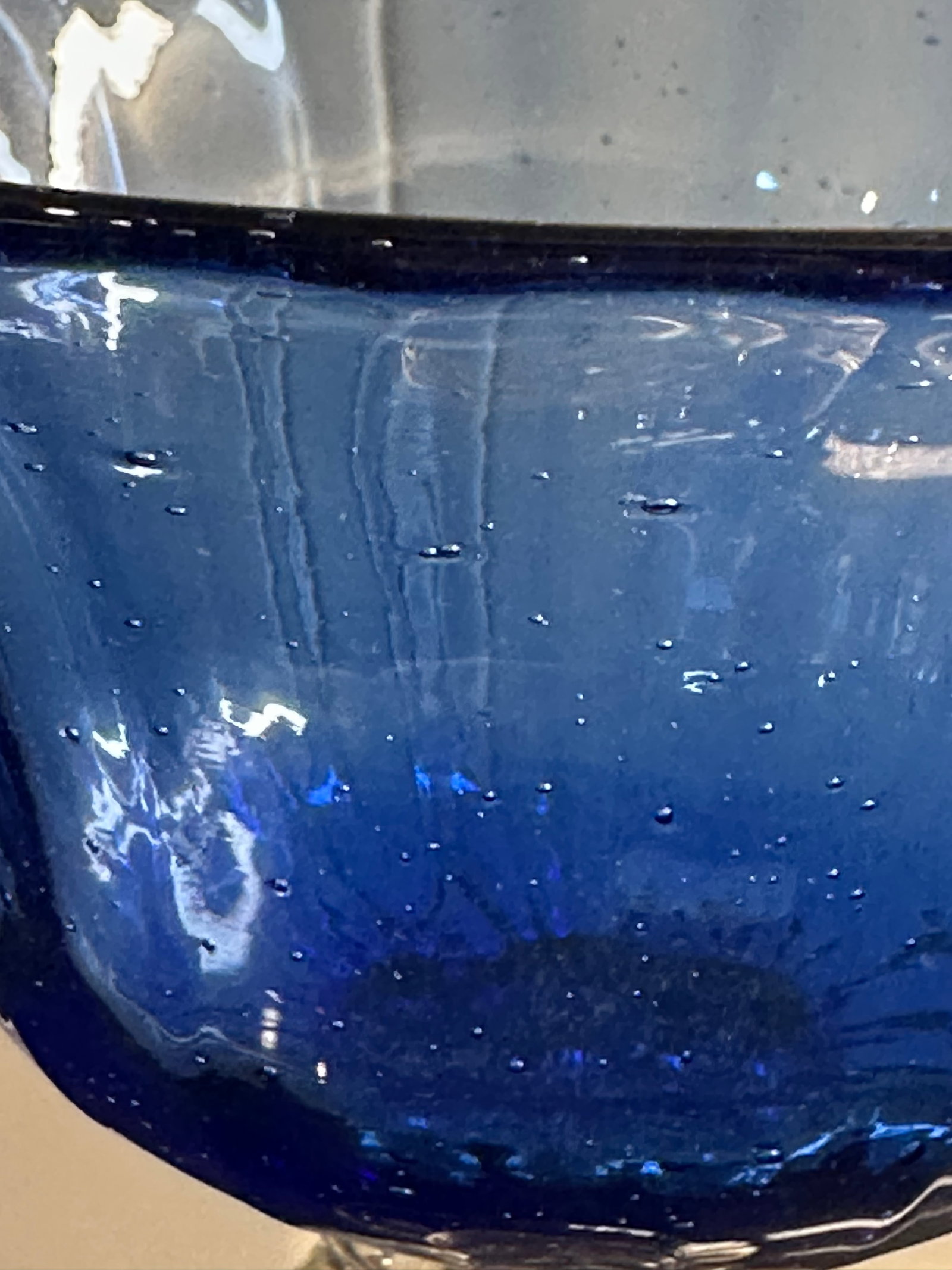 Vintage 1940s Hand Blown Cobalt Glasses - Set of 4 - 10