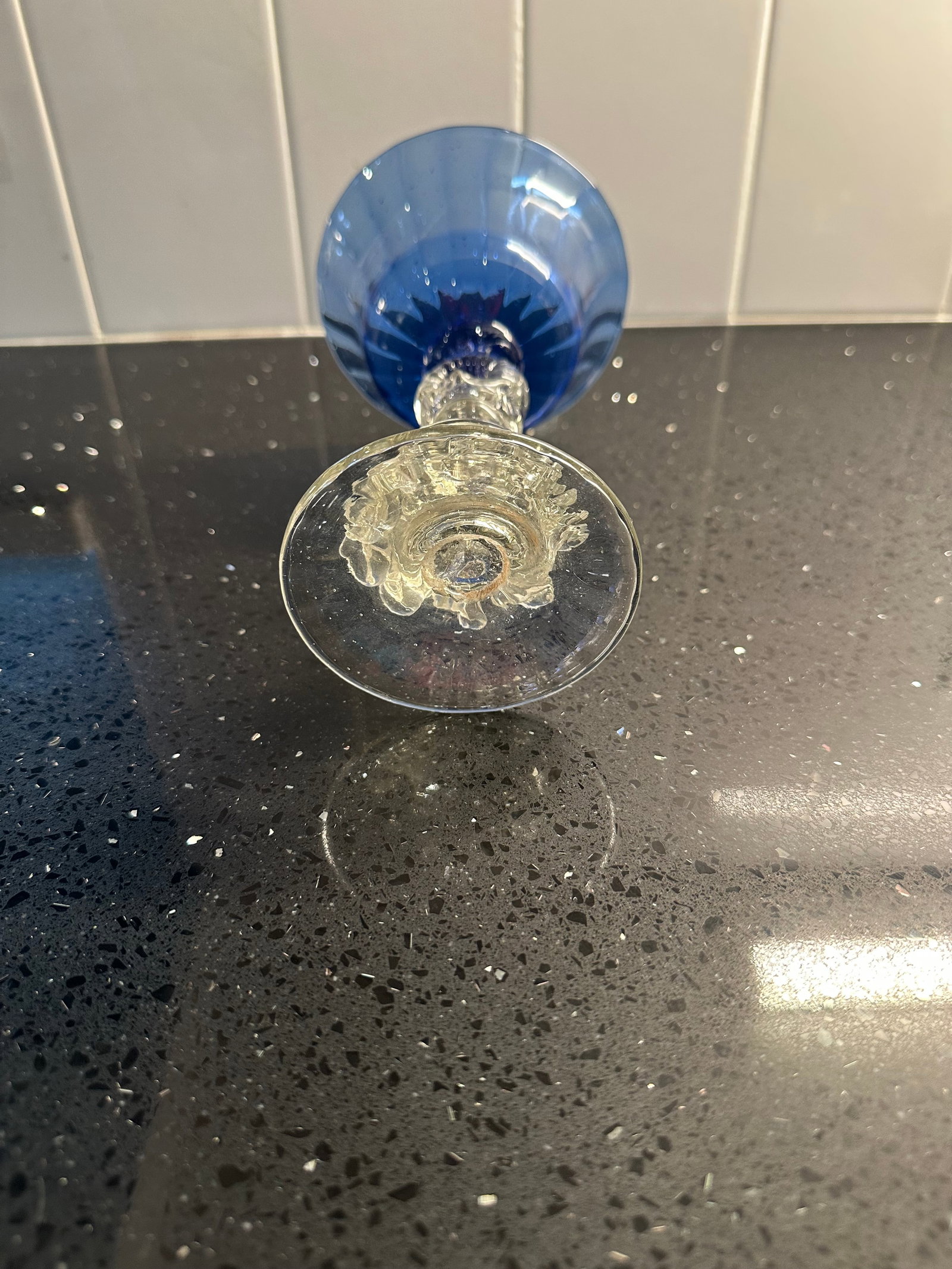 Vintage 1940s Hand Blown Cobalt Glasses - Set of 4 - 15