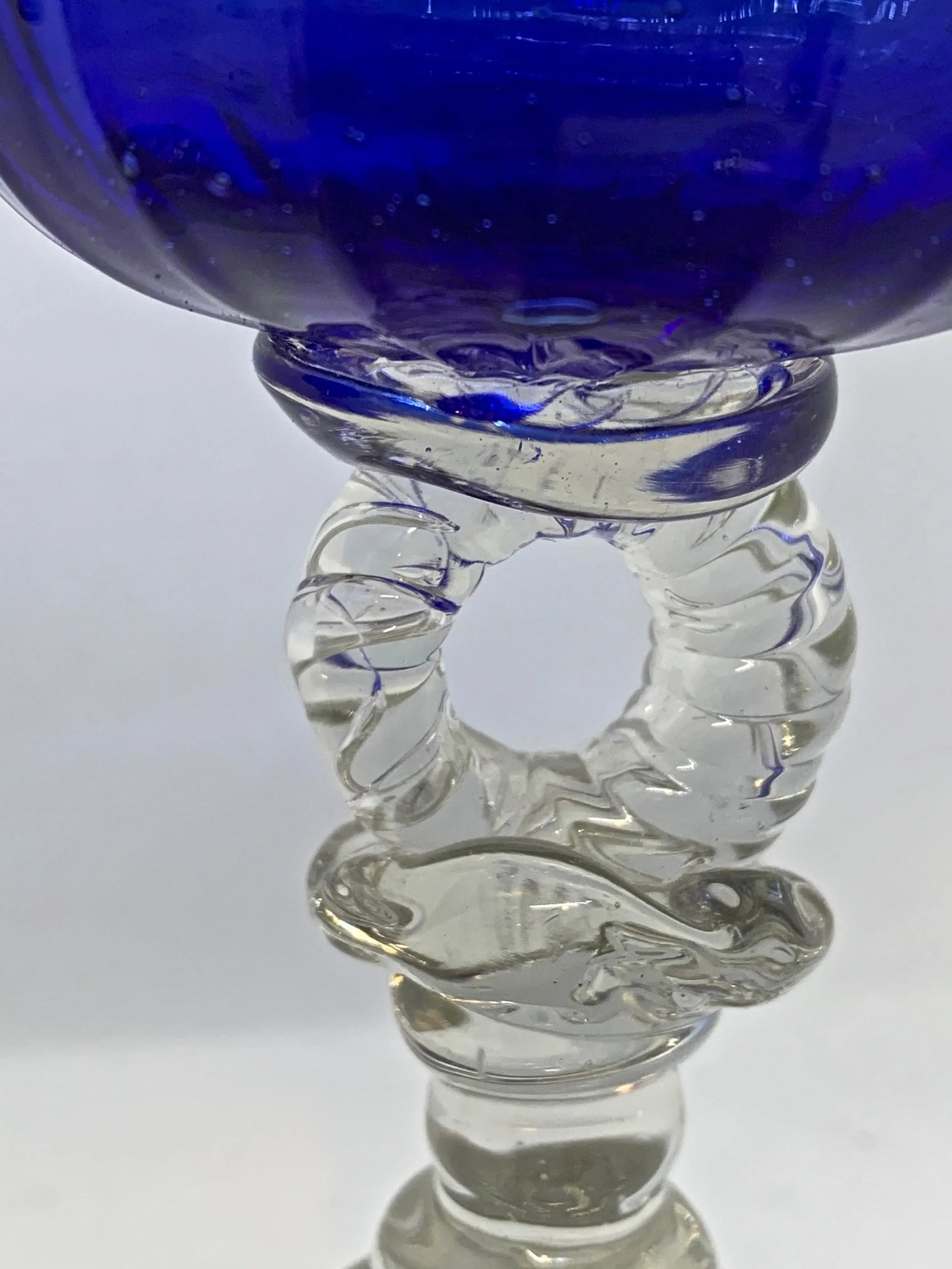 Vintage 1940s Hand Blown Cobalt Glasses - Set of 4 - 3