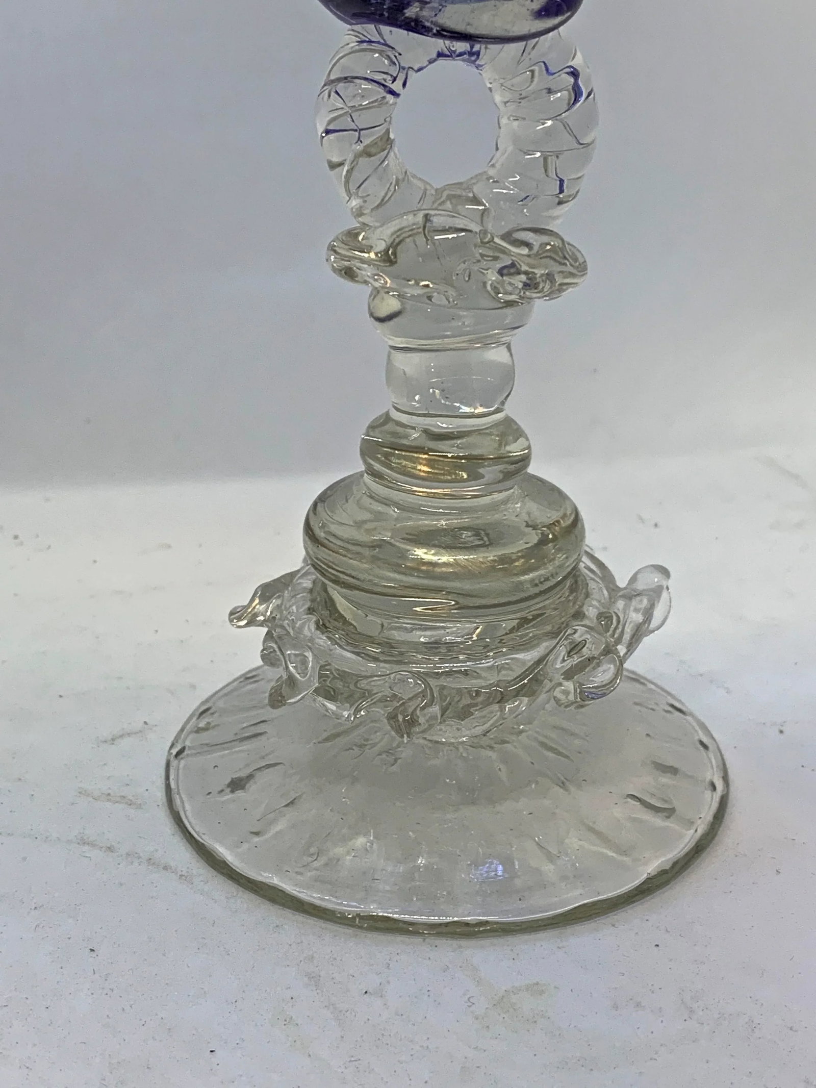 Vintage 1940s Hand Blown Cobalt Glasses - Set of 4 - 4