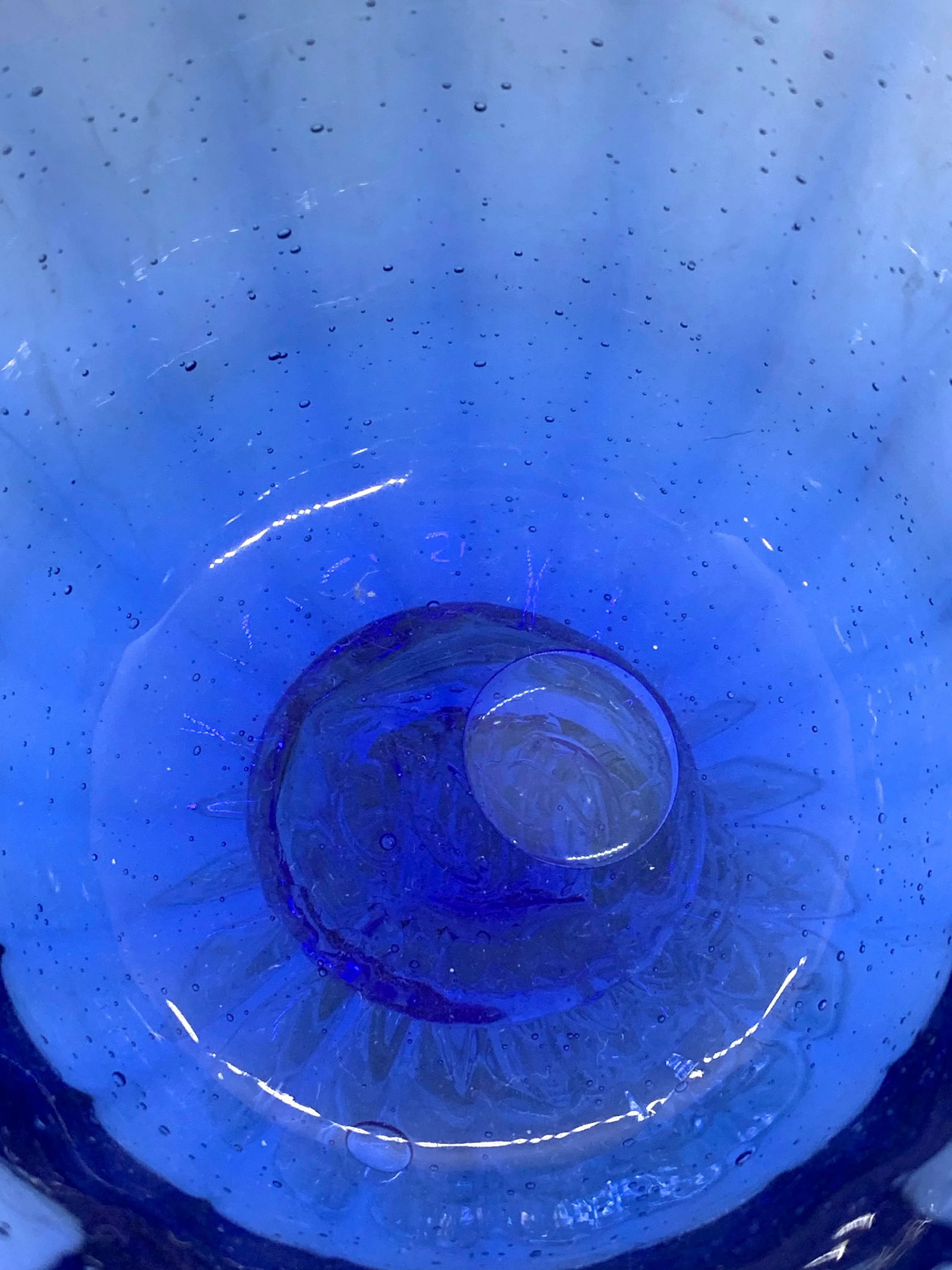 Vintage 1940s Hand Blown Cobalt Glasses - Set of 4 - 6