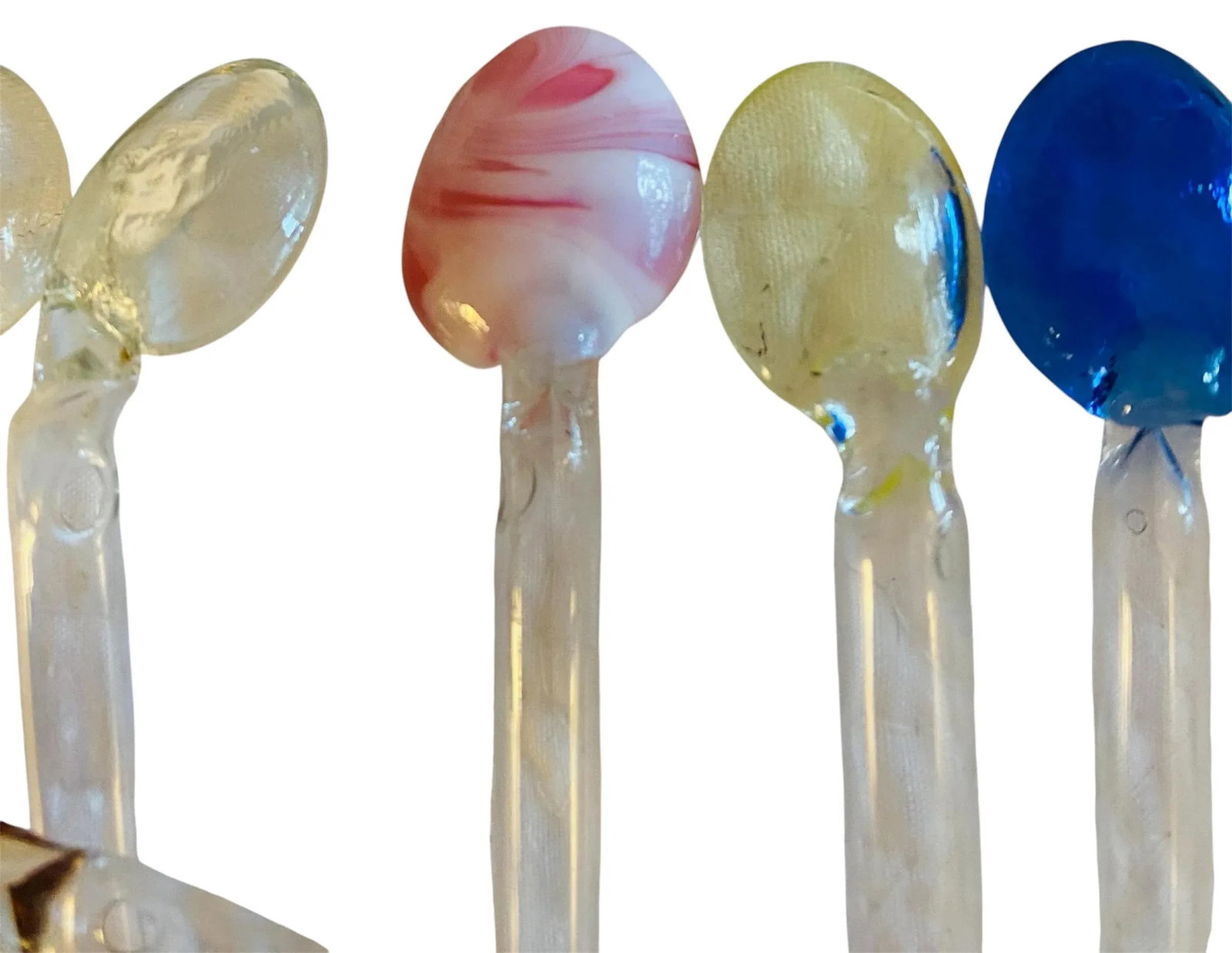 Nine Hand-Blown Murano Glass Multicolor Swizzle Sticks Stirrers - 2