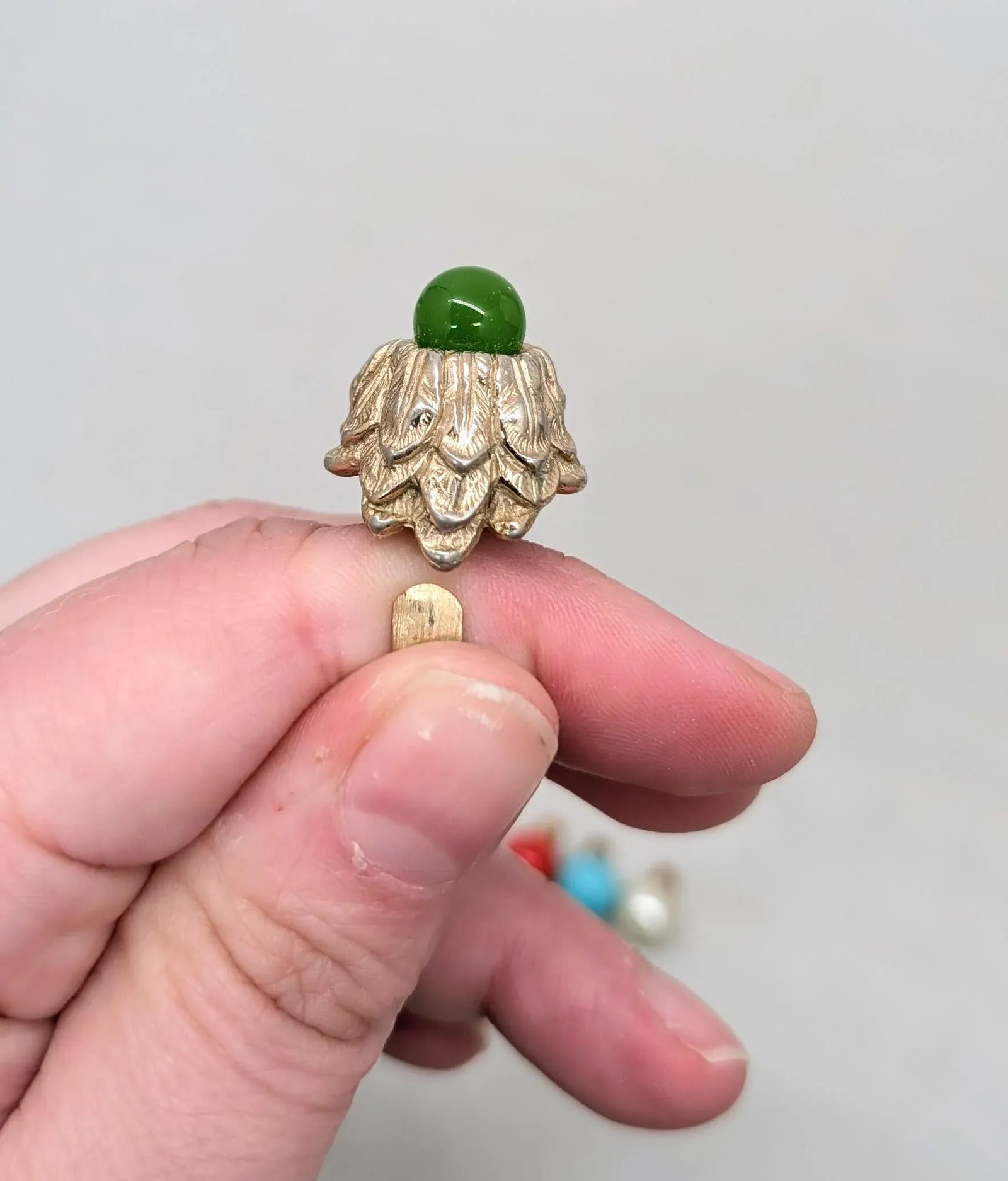Vintage 1960s Signed Napier Goldtone Interchangeable Center Adjustable Ring - 2