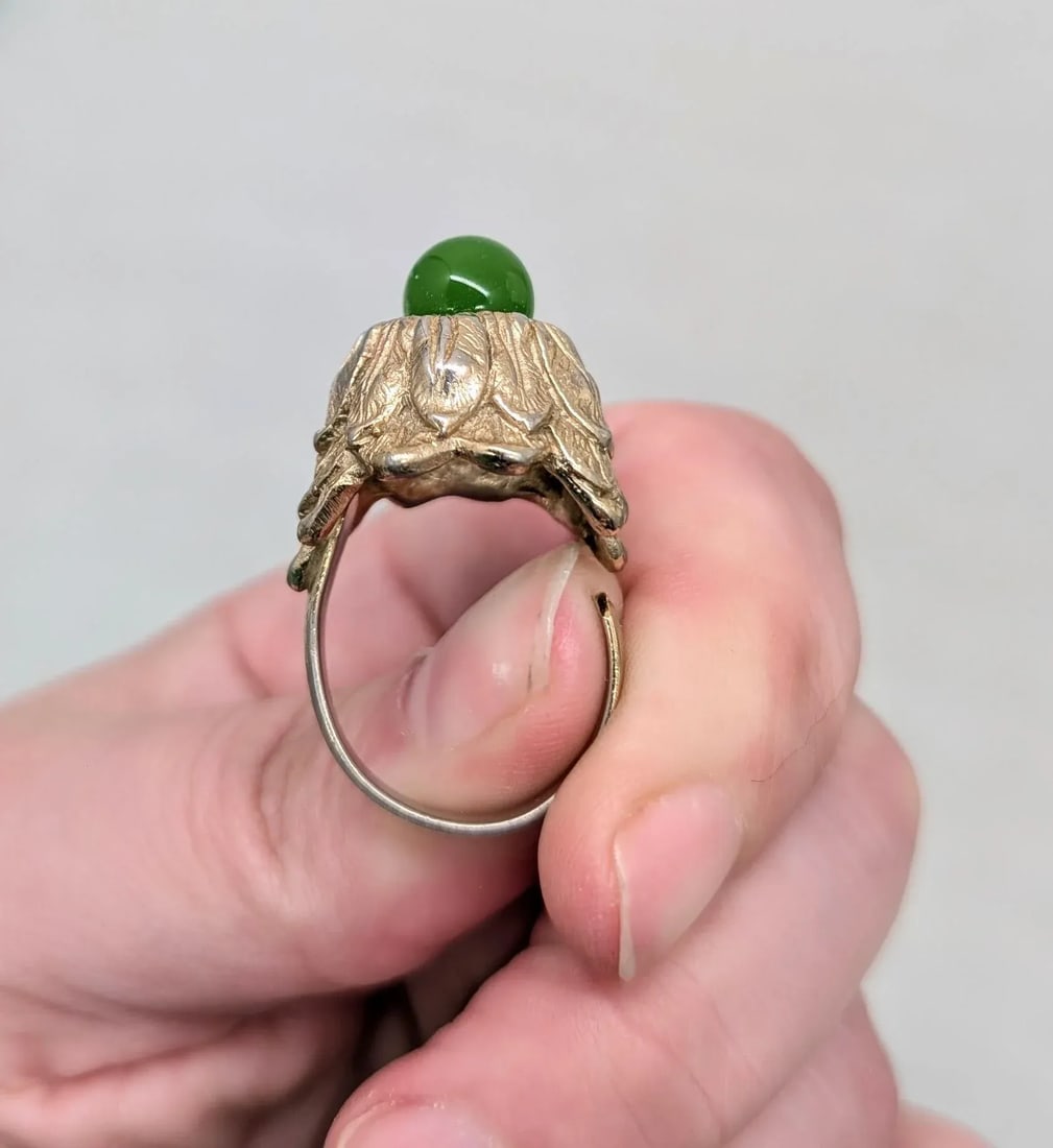 Vintage 1960s Signed Napier Goldtone Interchangeable Center Adjustable Ring - 6
