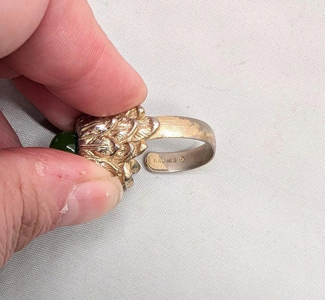 Vintage 1960s Signed Napier Goldtone Interchangeable Center Adjustable Ring - 7