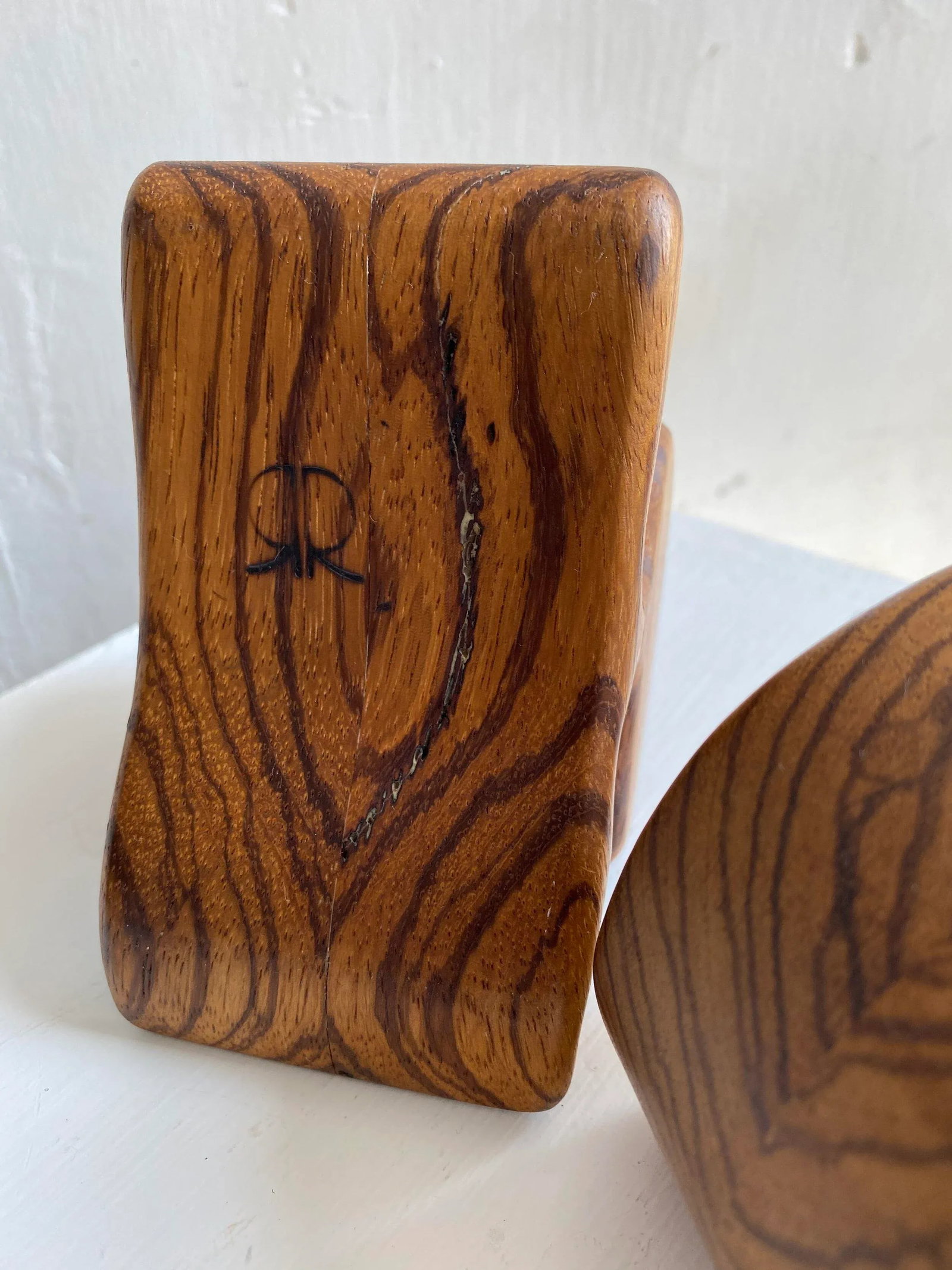 Vintage Richard Rothbard Zebra Wood Puzzle Box, Circa 1970s - 3