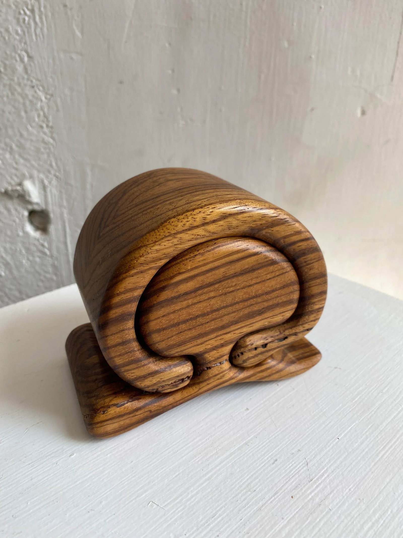 Vintage Richard Rothbard Zebra Wood Puzzle Box, Circa 1970s - 4