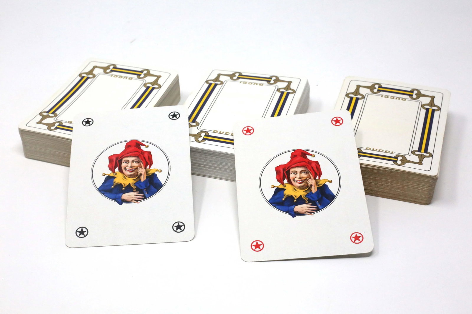 Vintage Gucci Horse Bridle Game Cards, Set of 3 Decks (Navy & Gold, Cards Only) - 2
